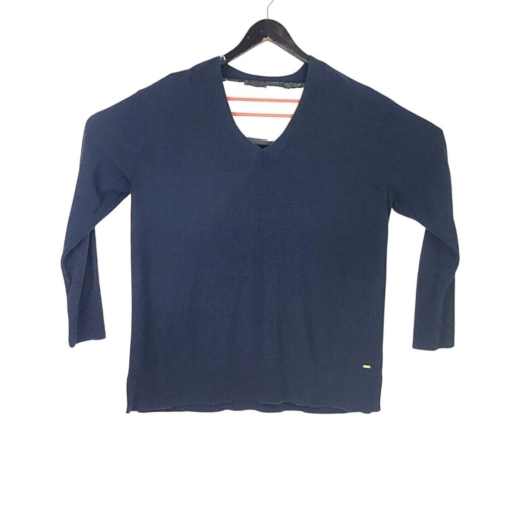 Tommy Hilfiger Mens XXL Classic Navy Blue Sweater Long Sleeve VNeck Pullover